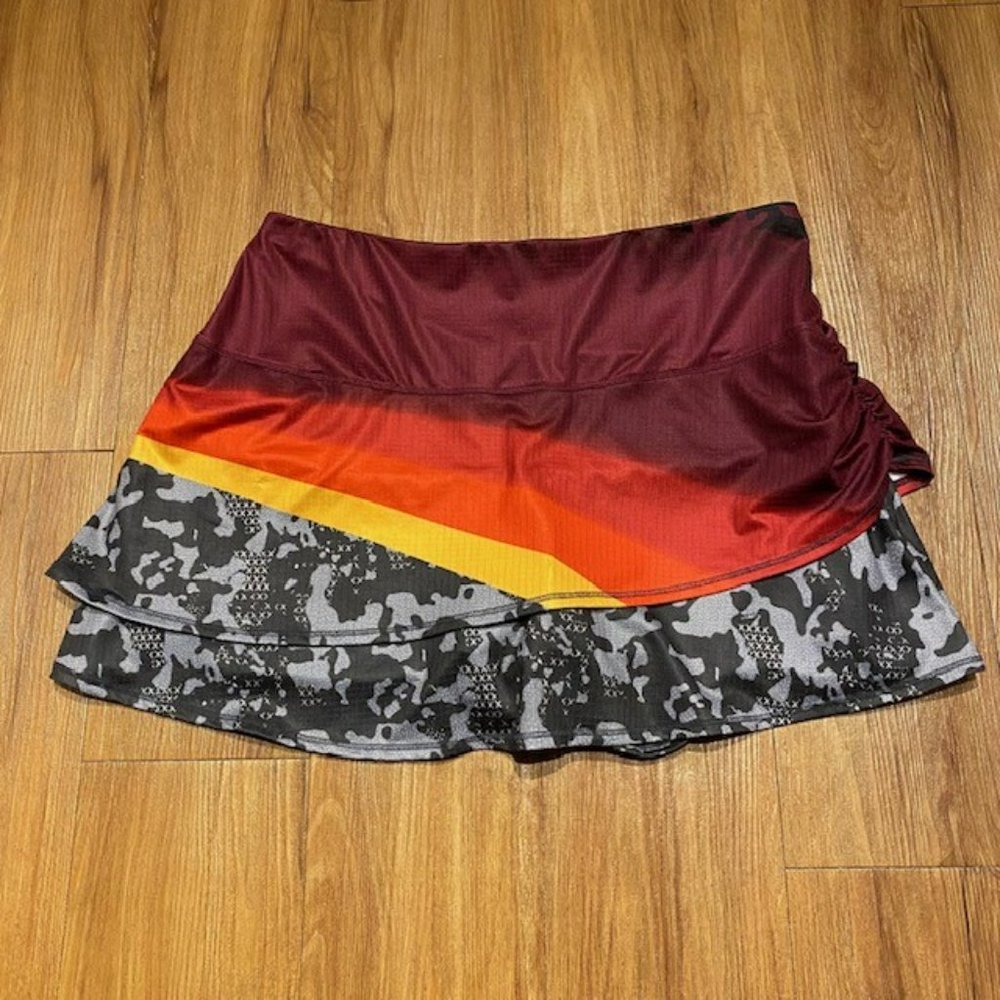 Lucky In Love Skort 15 in. Multi-Color Tiered Side-Ruch Women's Size XL